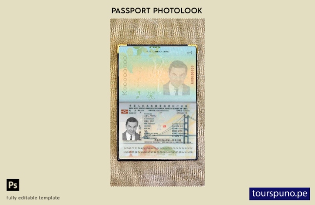 Plantilla de apariencia fotográfica del pase de Hong Kong lista para imprimir